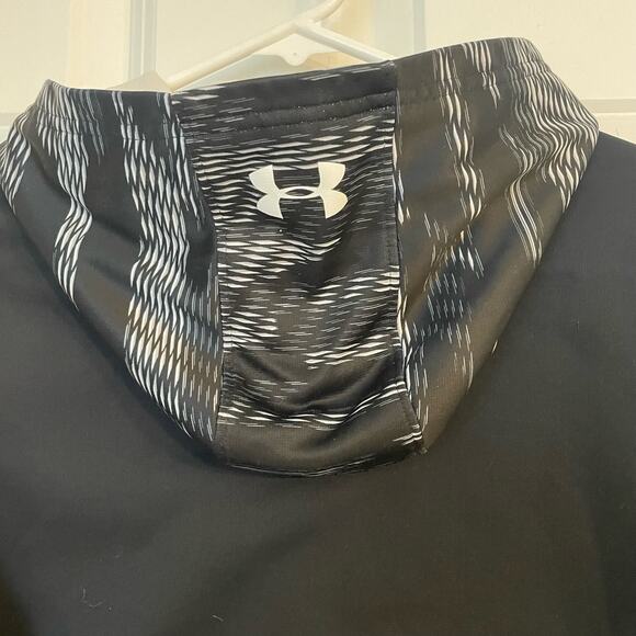 Under Armour Cold Gear Black and White Pullover Hooded Sweatshirt - Picture 5 of 5